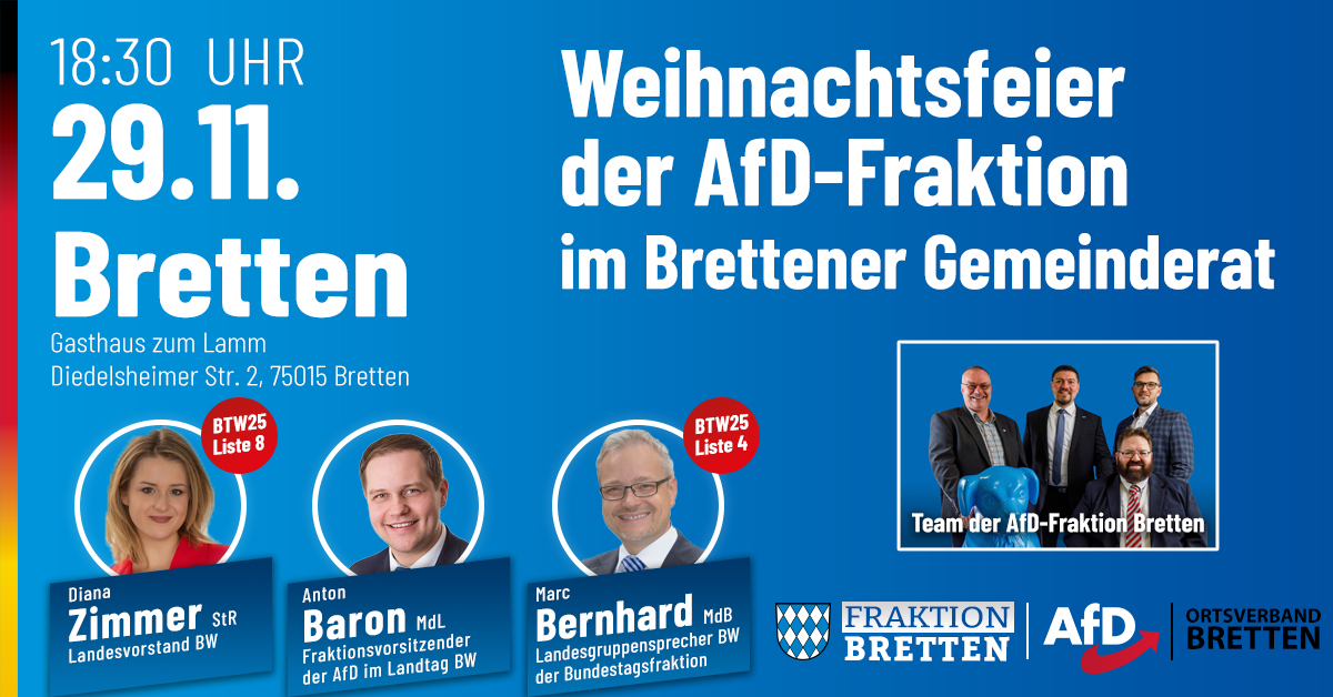 Weihnachtsfeier am 29.11.2024 in Bretten